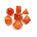 7 Ghostly Glow Orange/yellow Polyhedral Dice Set - CHX27523
