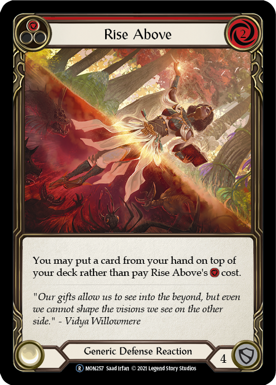 Rise Above (Red) (Rainbow Foil) [U-MON257-RF] Unlimited Rainbow Foil