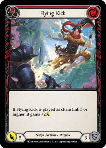 Flying Kick (Red) (Rainbow Foil) [CRU063-RF] Unlimited Rainbow Foil
