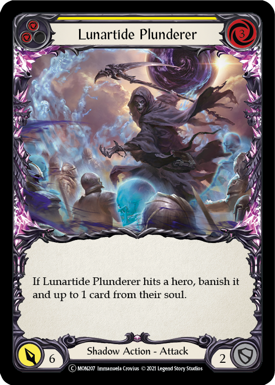 Lunartide Plunderer (Yellow) (Rainbow Foil) [U-MON207-RF] Unlimited Rainbow Foil