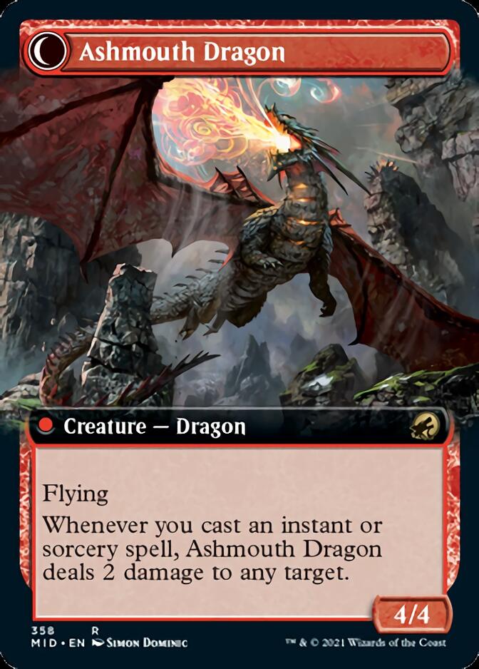 Smoldering Egg // Ashmouth Dragon (Extended Art) [Innistrad: Midnight Hunt]