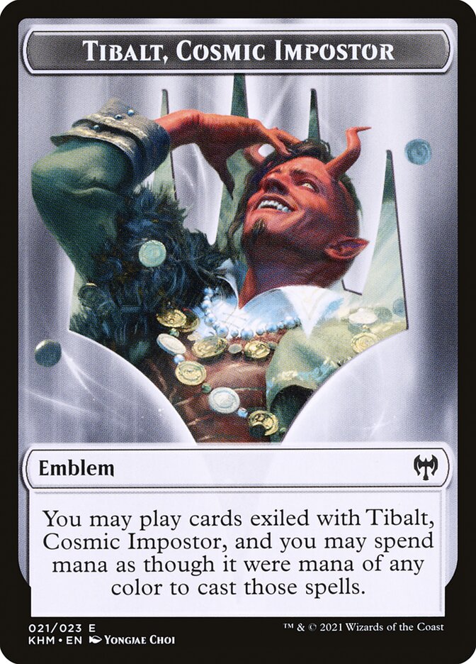 Elf Warrior // Tibalt, Cosmic Impostor Emblem Double-Sided Token [Kaldheim Tokens]