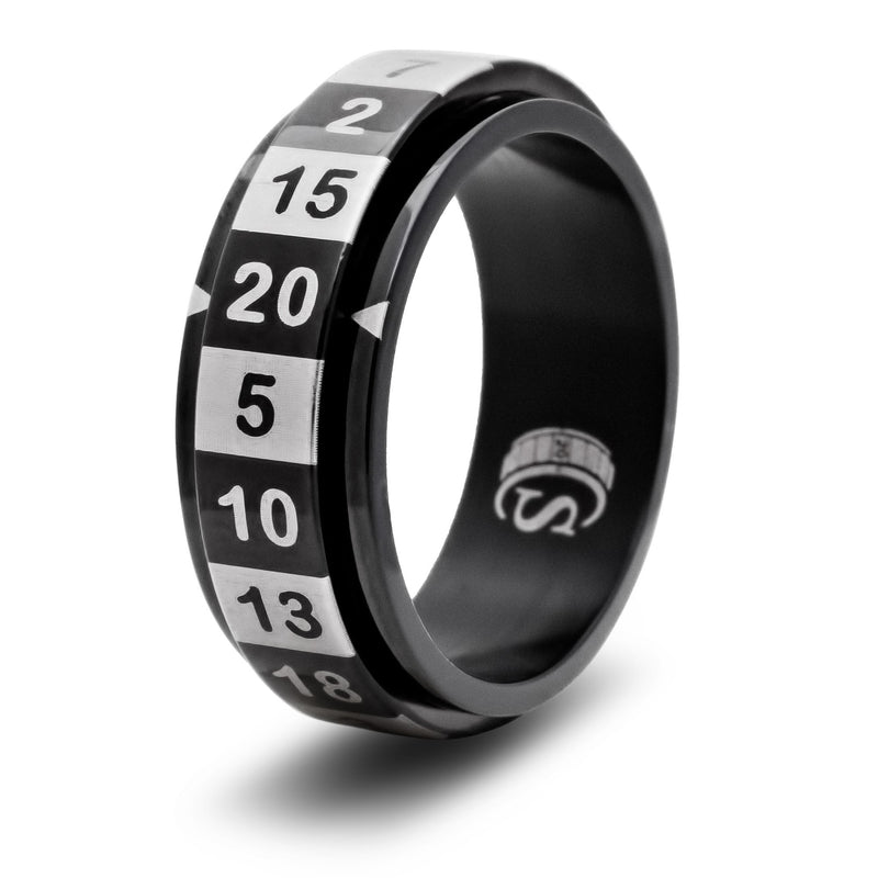 Black and White coloured Dice Ring.