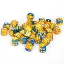 36 12mm Masquerade-Yellow/White Gemini D6 Dice - CHX26860