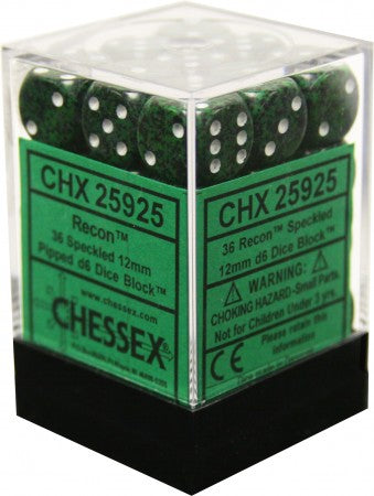 36 Speckled Recon 12mm D6 Dice Block - CHX 25925