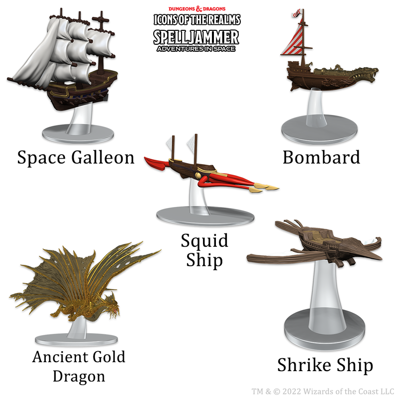 Icons of the Realms: Spelljammer- Welcome to Wildspace Ship Scale Miniatures