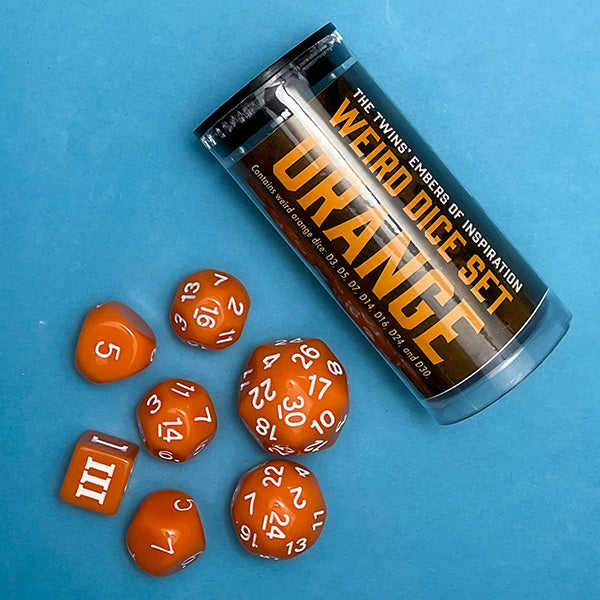 Weird Dice Set: Orange - The Twins' Embers of Inspiration
