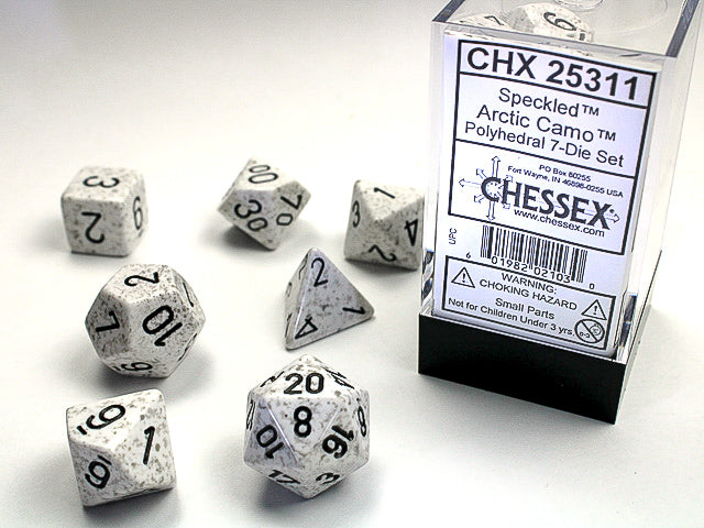 7 Speckled Arctic Camo Polyhedral Dice Set - CHX25311