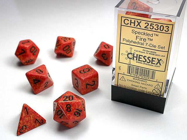 7 Speckled Fire Polyhedral Dice Set - CHX25303