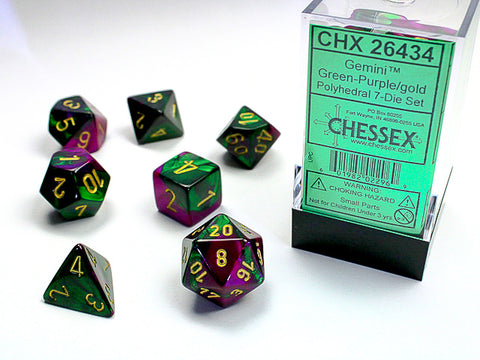 Gemini Green-Purple/Gold Polyhedral 7-Die Set CHX26434
