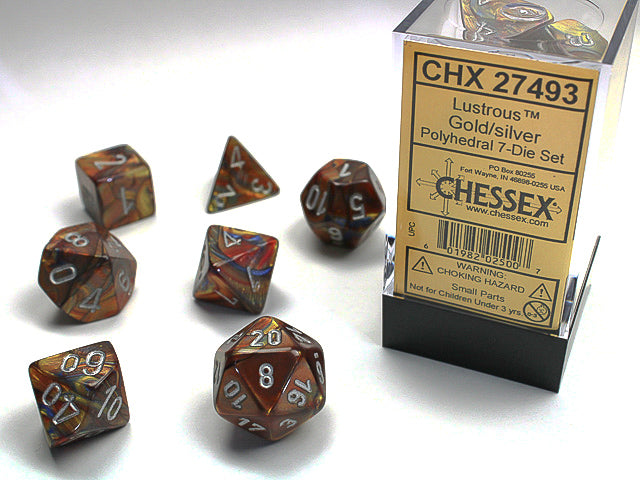 Lustrous Gold/silver Polyhedral 7-Die Set - CHX27493